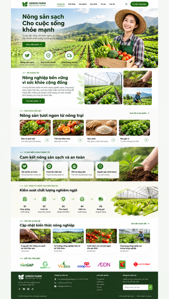 thiết kế web nông nghiệp